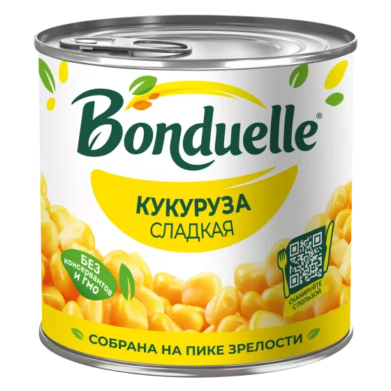 კონსერვირებული სიმინდი Bonduelle, ტკბილი, 340 გ